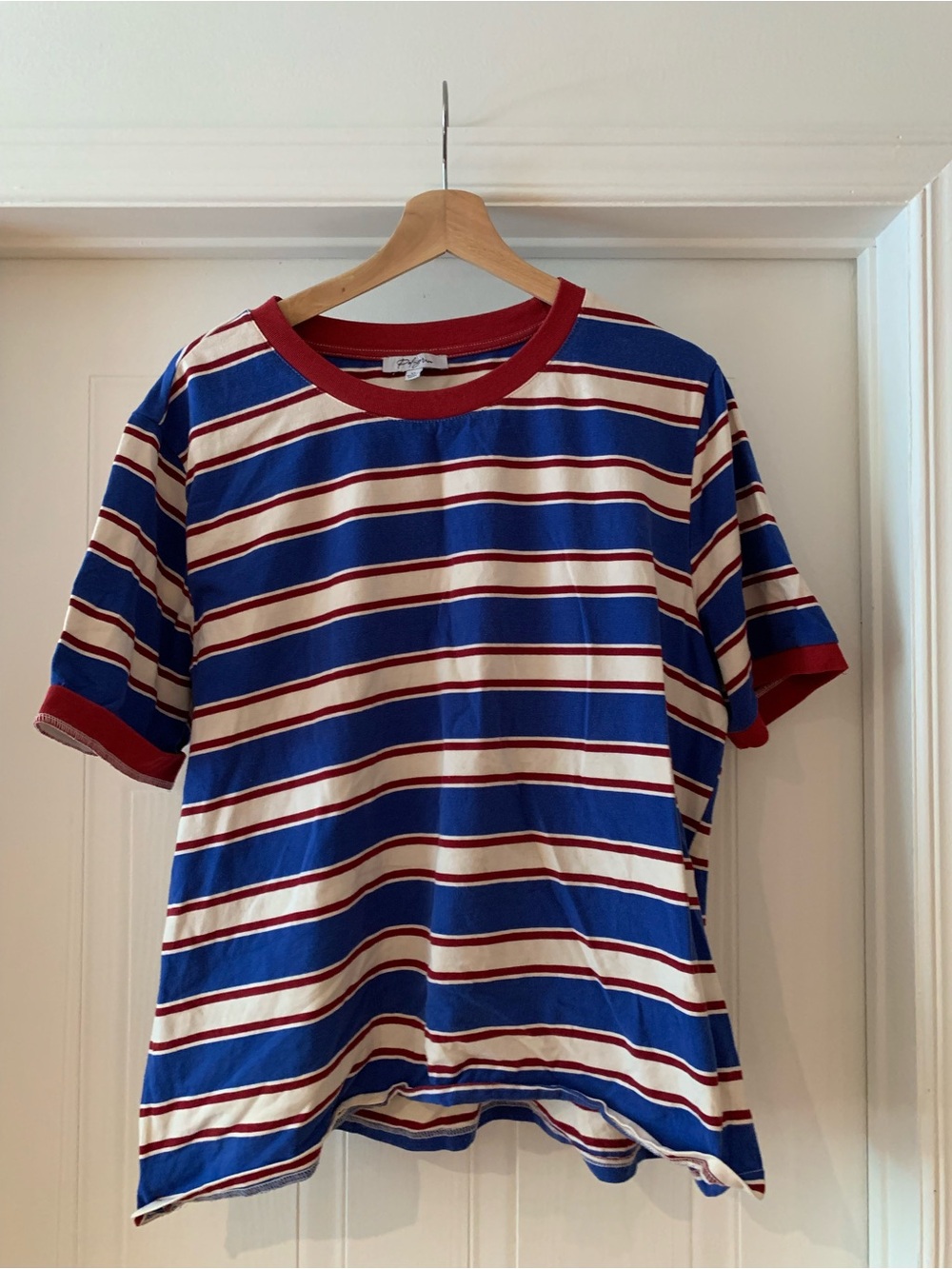 Polagram Blue and Red Striped with Contrasting Collar T-Shirt
Blue & Red / XL